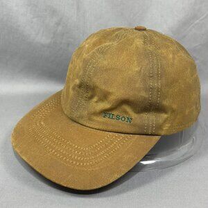 Vtg Filson Tin Cloth Canvas Medium Hat Cap Waxed Lined Ear Flaps Outdoor Mens